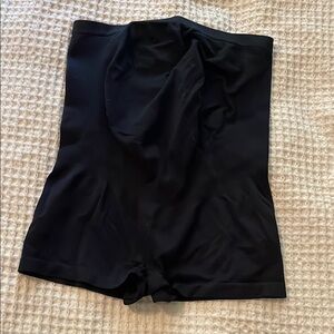 BLANQI Black Maternity Boy Shorts Over Belly
